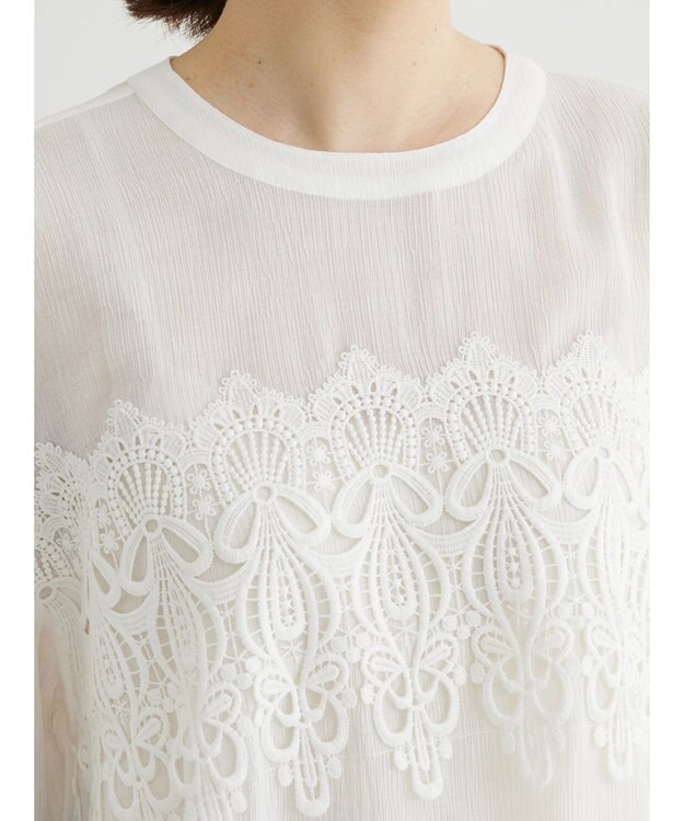 Green Parks ・ＥＬＥＮＣＡＲＥ　ＤＵＥ　ケミカルレースブラウス Off White