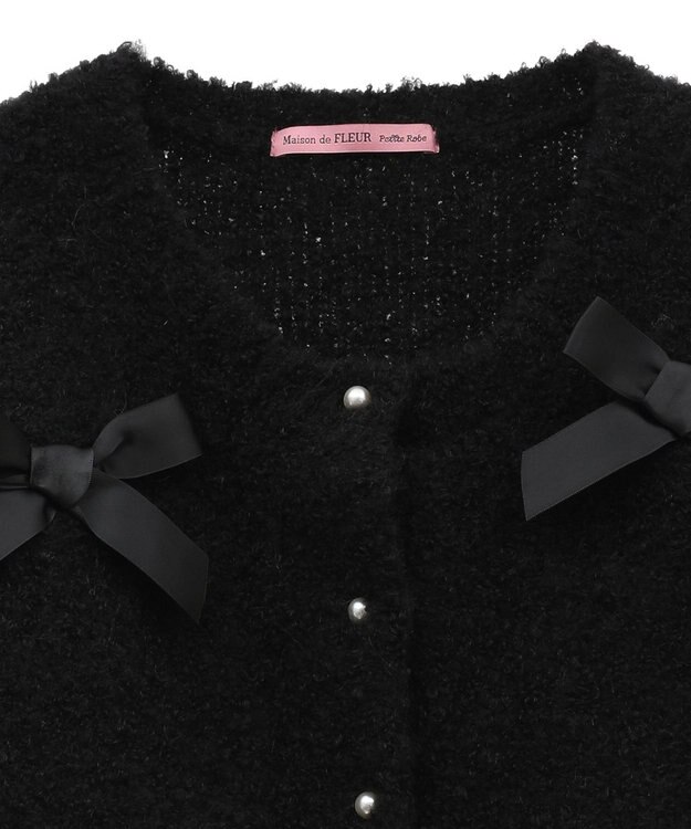 Maison de FLEUR 絆のリボンカーディガン Black