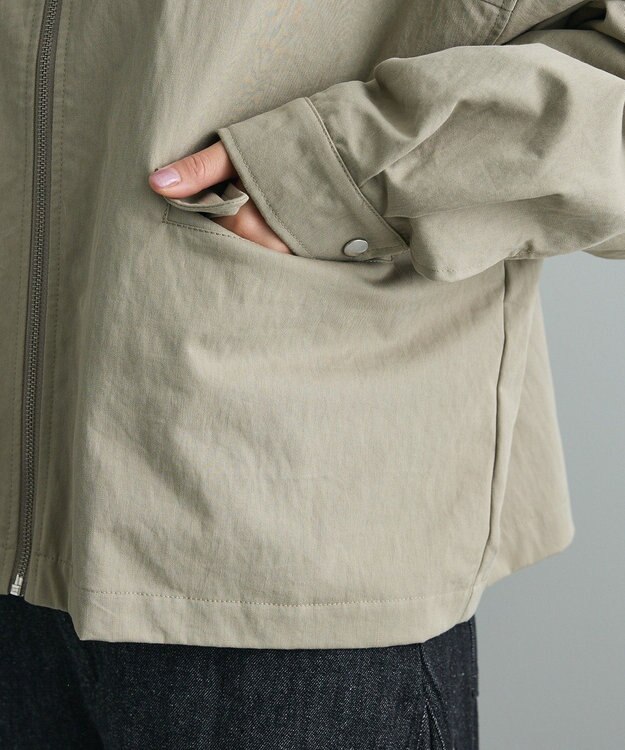 CRAFT STANDARD BOUTIQUE フェイクレザー衿ブルゾン Light Khaki