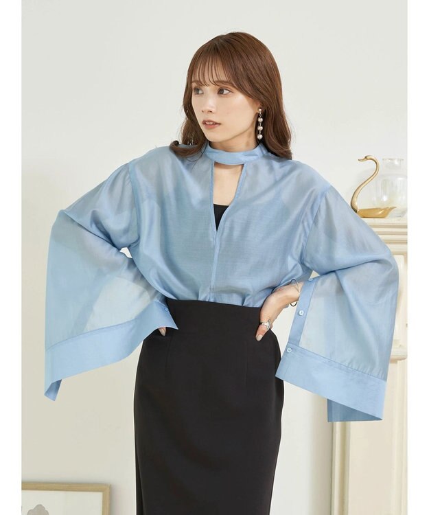 earth music&ecology マルチウェイシアーシャツ Sax