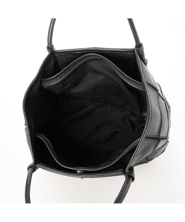 UNBILLION ピークスピーク PEAKSPEAK / 牛革パッチワーク・フラップトートL ブラック