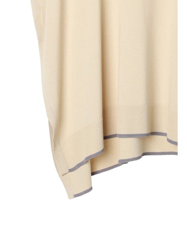 Green Parks 推しニット　裾ラインポンチョ型チュニック Gray Beige