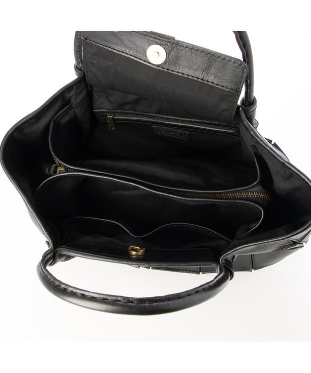 UNBILLION ピークスピーク PEAKSPEAK / 牛革パッチワーク・フラップトートL ブラック