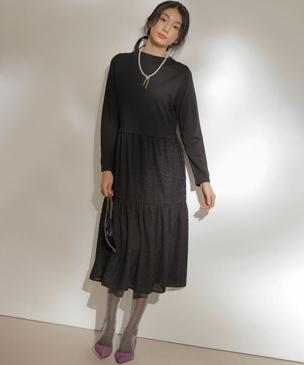 組曲 ヘアリーコンビ ワンピース ブラック系