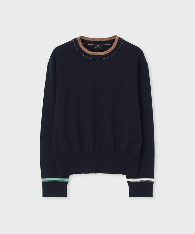 Paul Smith アクセントカラー クルーネックニット ネイビー
