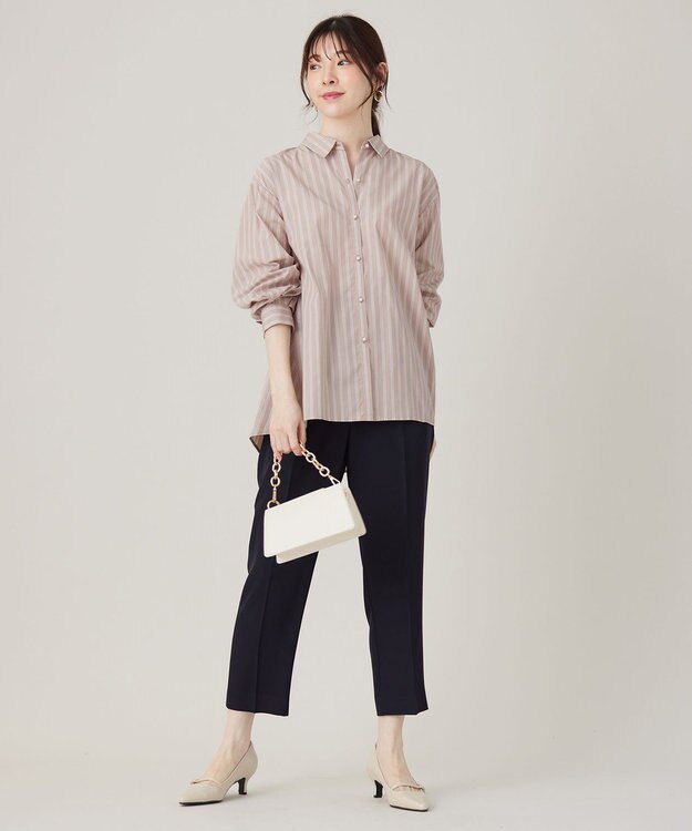 ANY SIS S 【接触冷感・UVカット・速乾】コンフォートビューティサテン パンツ ネイビー