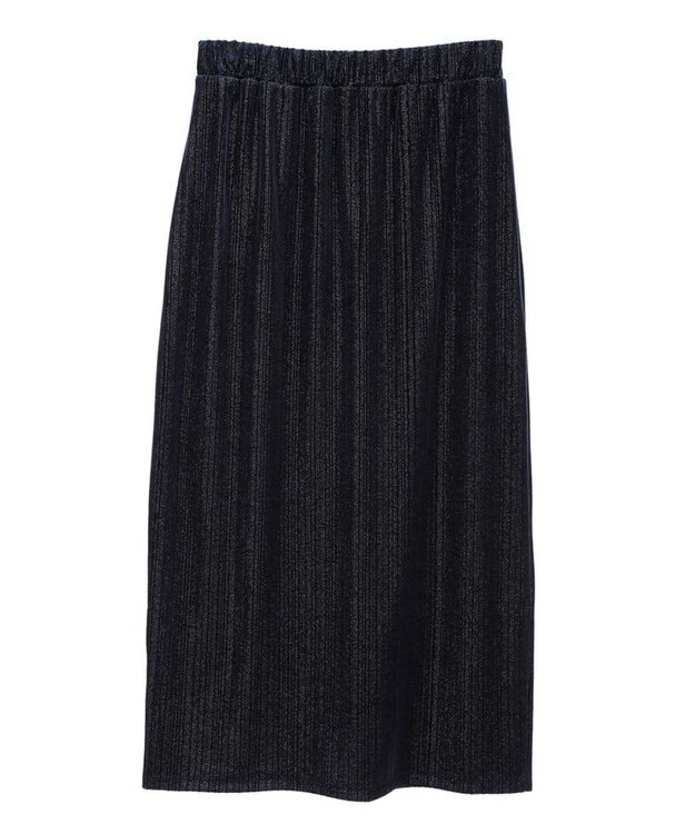 Green Parks ラメベロアＩラインスカート Navy