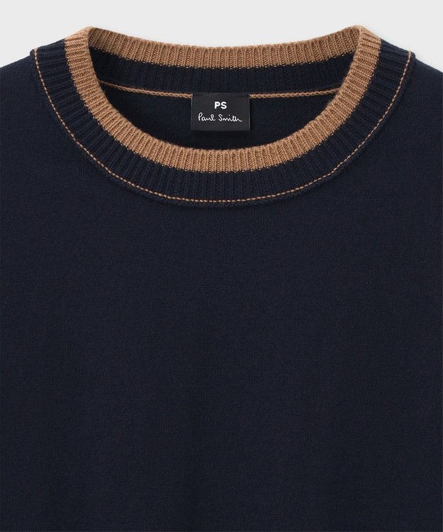 Paul Smith アクセントカラー クルーネックニット ネイビー