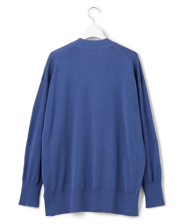 23区 S 【洗える】シルクコットン カーディガン ダルブルー系