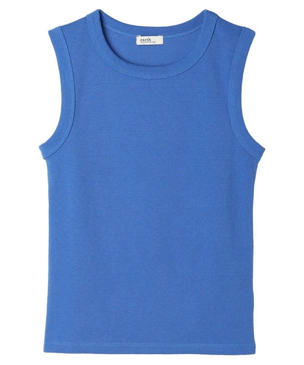 earth music&ecology リブタンクトップ Blue