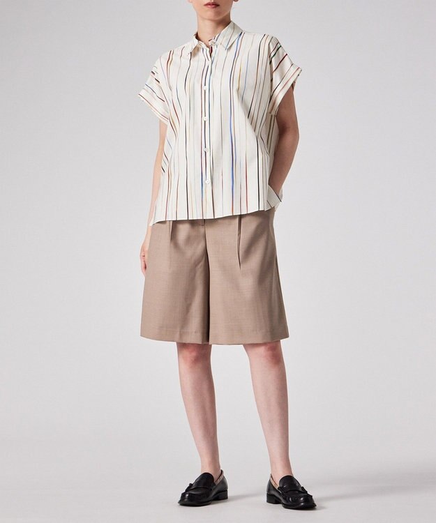 Paul Smith Signature Pinstripe 半袖シャツ アイボリー