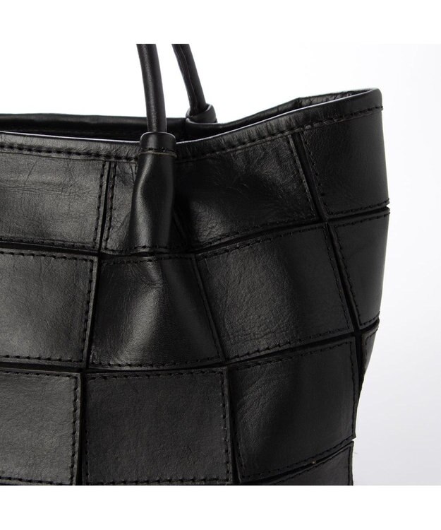 UNBILLION ピークスピーク PEAKSPEAK / 牛革パッチワーク・フラップトートL ブラック