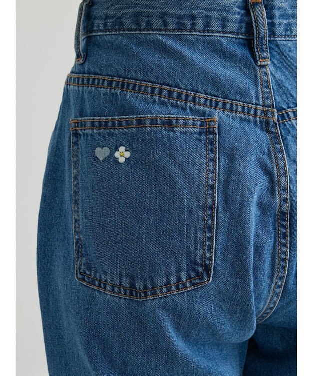 Green Parks ・Ｄｏｕｂｌｅ　Ｆｌａｇｓ　ハナ＆ハート　刺繍デニムパンツ Light Indigo