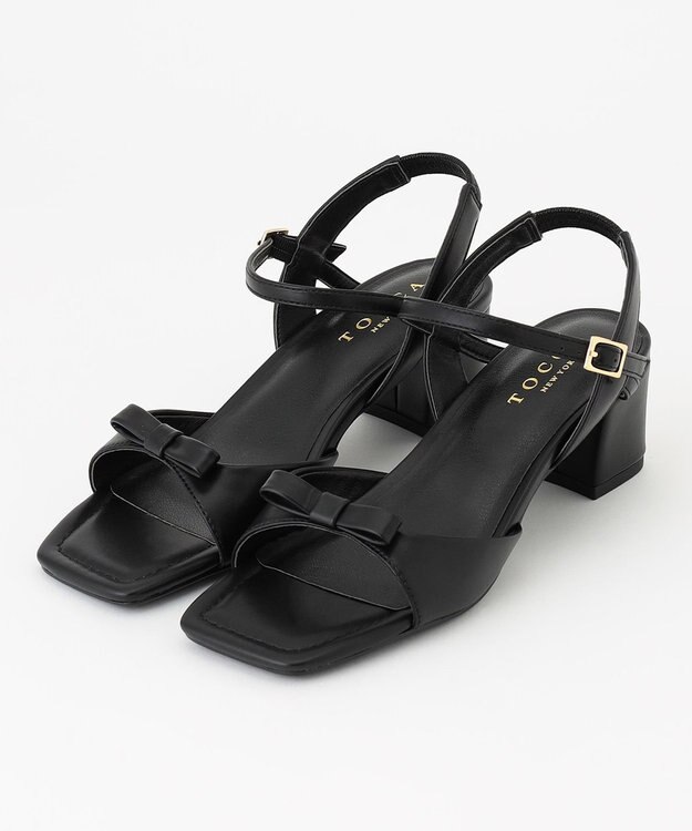 TOCCA 【大人百花掲載】TINY RIBBON SANDALS サンダル ブラック系