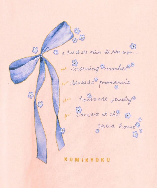 組曲 KIDS 【110-140㎝】リボンリスト Tシャツ ライトピーチ