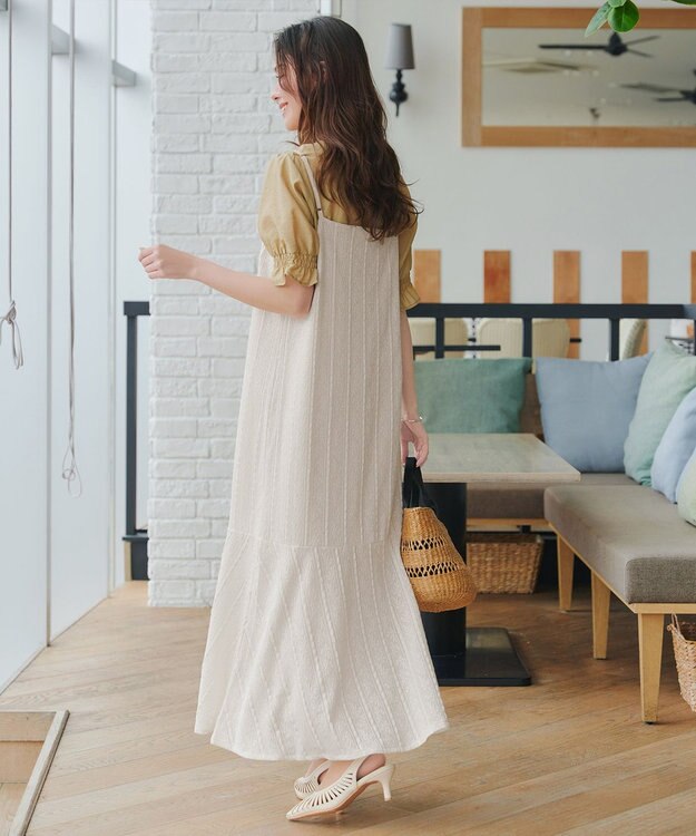 Tiaclasse 【洗える】ストレッチレースキャミワンピース ホワイト