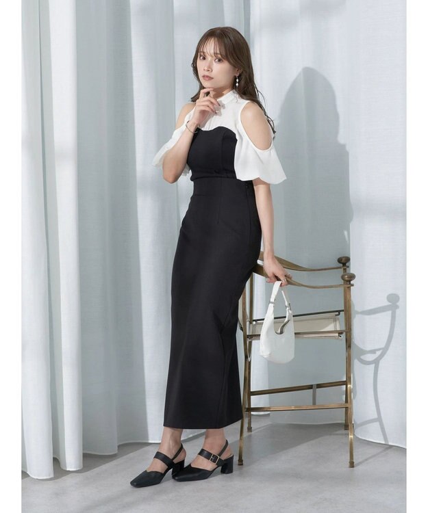 earth music&ecology オープンショルダードッキングプルオーバー Ivory