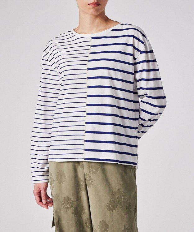 Paul Smith リラックス ボーダー 長袖Tシャツ ホワイト