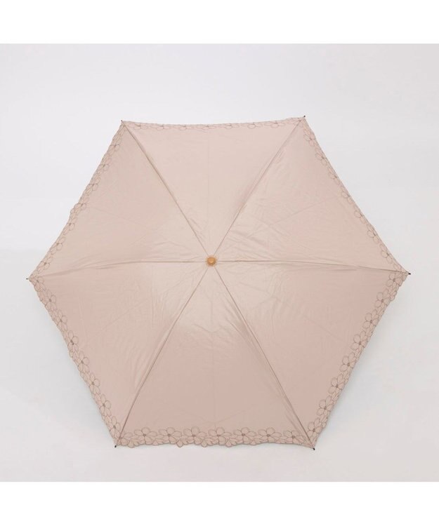 UNBILLION カシュネ cachenez / 【晴雨兼用】【日傘】UV カット率99％以上 PU軽量フラワー刺繍ミニ折りたたみ傘 ピンク