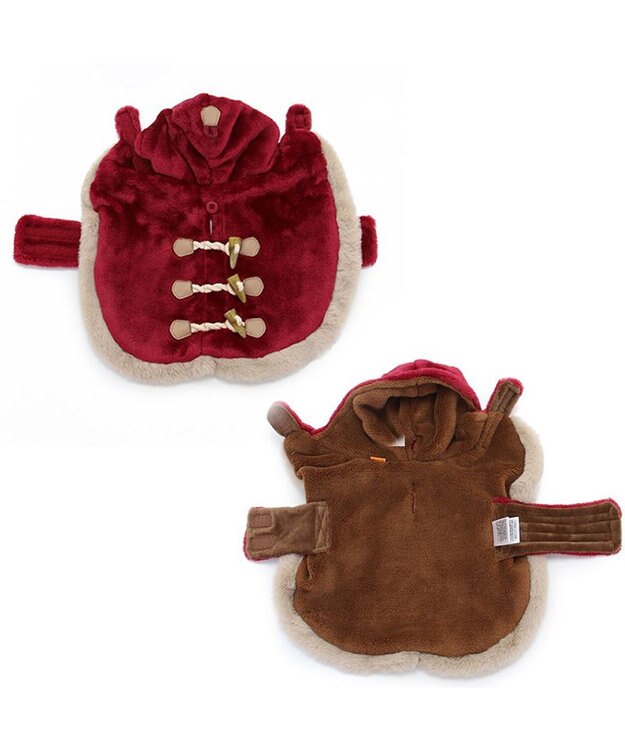 PET PARADISE ペットパラダイス ダッフル ポンチョ 《レッド》 小型犬 レッド