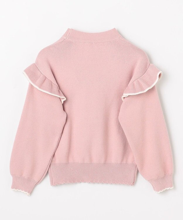 ANY KIDS 肩フリル しあわせタッチニット ピンク