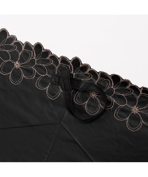 UNBILLION カシュネ cachenez / 【晴雨兼用】【日傘】UV カット率99％以上 PU軽量フラワー刺繍ミニ折りたたみ傘 ピンク