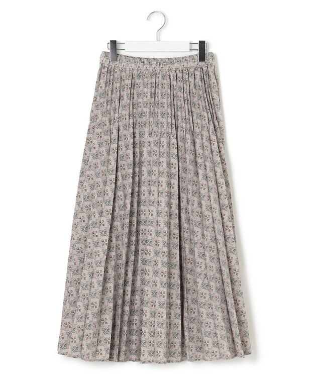 J.PRESS YORK STREET 【WOMEN】タイルプリント プリーツスカート ライトグレー系5