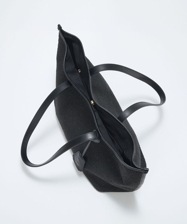 TOPKAPI 【Breath TOPKAPI】レザーコンビ 雑材風 シンプル トートバッグ チャーム付き　A4 / 軽量 ブラック