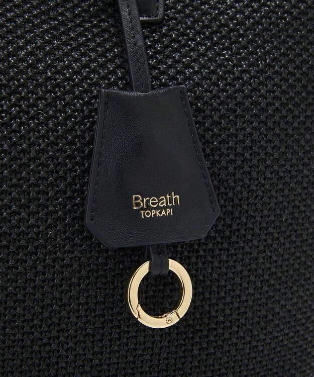 TOPKAPI 【Breath TOPKAPI】レザーコンビ 雑材風 シンプル トートバッグ チャーム付き　A4 / 軽量 ブラック