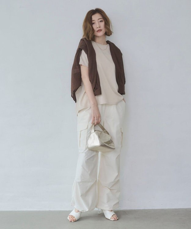 WEGO 【2026春夏新作】接触冷感フレンチスリーブT ベージュ