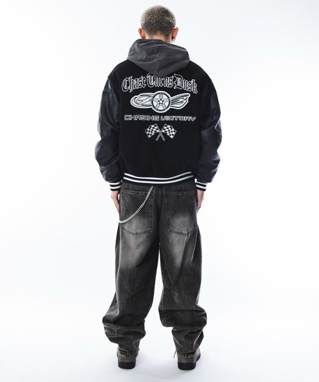 WEGO 【ユニセックス着用ITEM】メルトンワッペンスタジャン ブラック