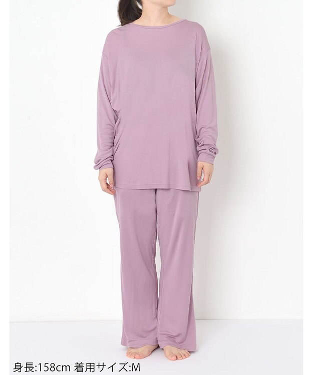 ワコール／睡眠科学 【パジャマ】　長袖・長ズボン　上品な光沢感　なめらかな肌ざわり　吸放湿性　睡眠科学／ワコール　YDX527 ピンク
