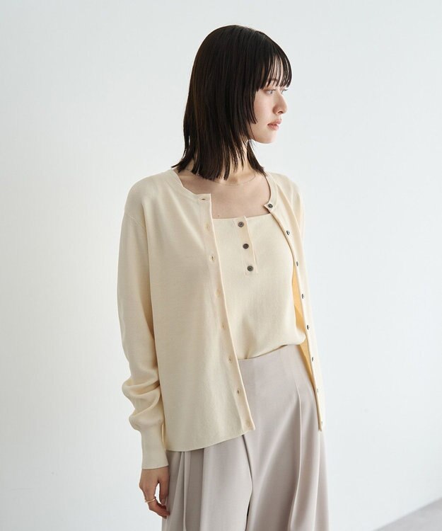 YECCA VECCA [UVカットマシンウォッシャブル]アンサンブルニット Pink