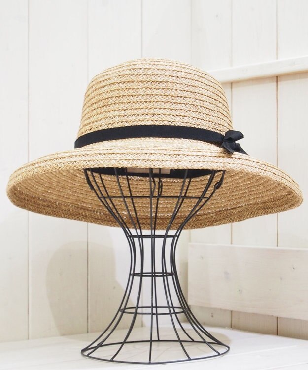 石田製帽 ペーパーブレードミックス　ワイドカサブランカ ベージュミックス