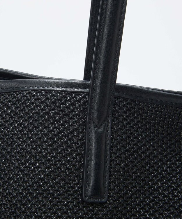 TOPKAPI 【Breath TOPKAPI】レザーコンビ 雑材風 シンプル トートバッグ チャーム付き　A4 / 軽量 ブラック