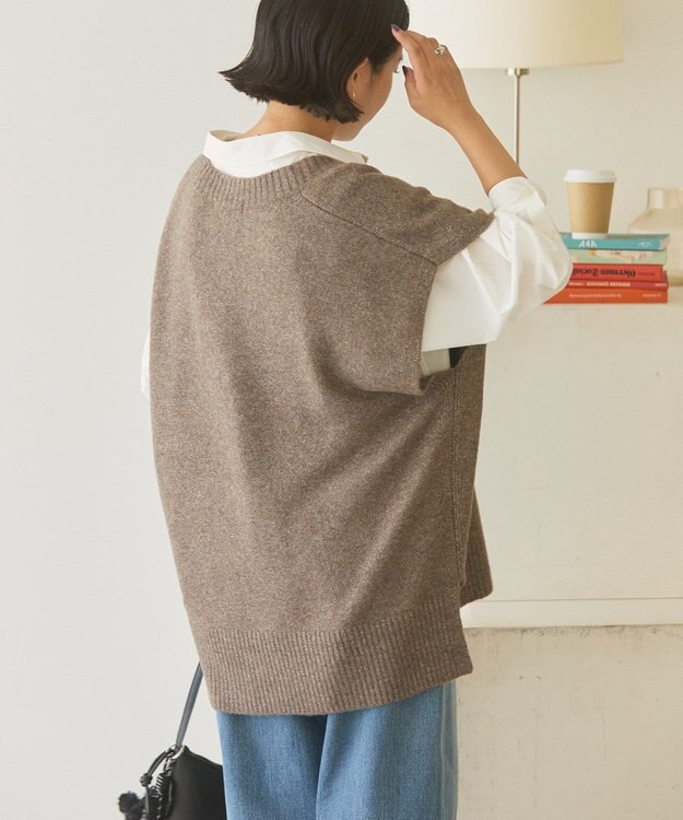 AMERICAN HOLIC ラメ入りＶネックニットベスト Mocha