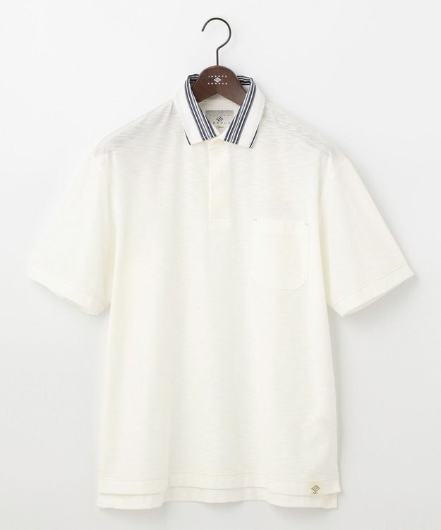 JOSEPH ABBOUD MOUNTAIN 【SPACE／UNISEX】オーガニックコットンスラブプレーティング天竺 ポロシャツ ホワイト系