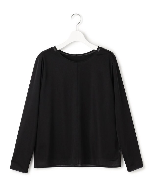 ICB L イージージョーゼット シアーレイヤードカットソー ブラック