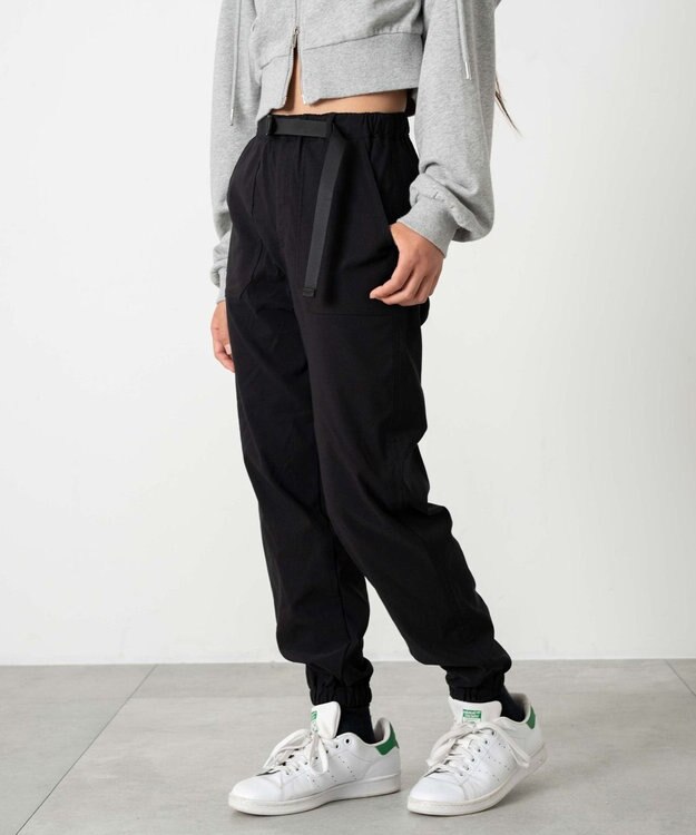 WEGO 【KIDS/ユニセックス着用ITEM】ストレッチトカーゴジョガーパンツ（JUNIOR） ブラック