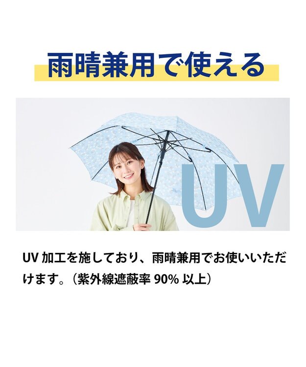 MOONBAT 【超撥水】フロータス (FLO(A)TUS) 長傘 ストライプフラワー 耐風 ネイビーブルー