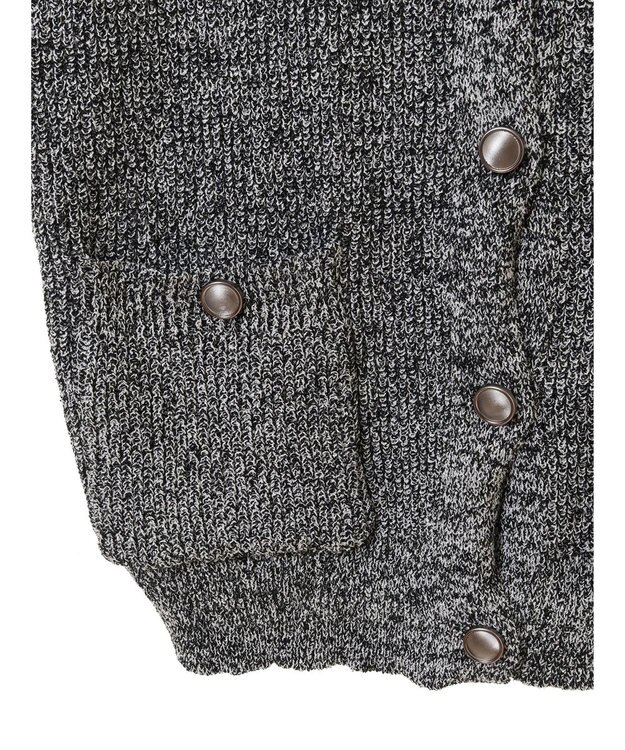 Green Parks シルバーボタンクルーネックベスト Gray Mixture