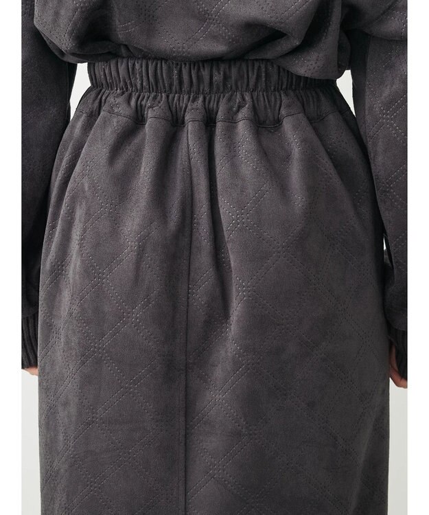 Green Parks ・ＥＬＥＮＣＡＲＥ　ＤＵＥ　エンボスナロースカート Charcoal Gray