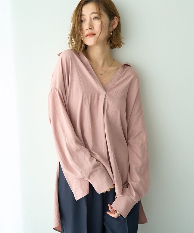 YECCA VECCA スキッパーオーバーシャツ Pink
