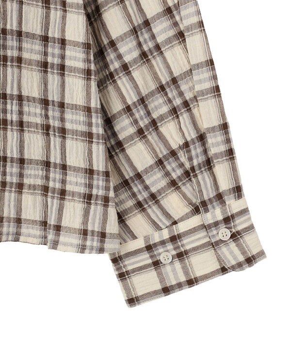 Green Parks スカーフ付チェックシャツ White