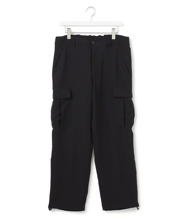 J.PRESS YORK STREET 【UNISEX】ジャージライクツイル カーゴパンツ ブラック系
