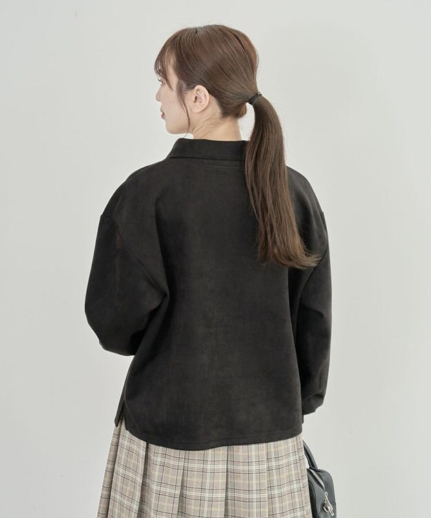 Green Parks ・ＳＵＧＡＲ　ＳＰＯＯＮ　スエードポンチハーフＺＩＰ Black