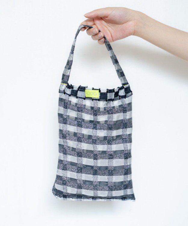 COQ ウォーターチェック リバーシブルミニバッグ B5サイズ ブラック