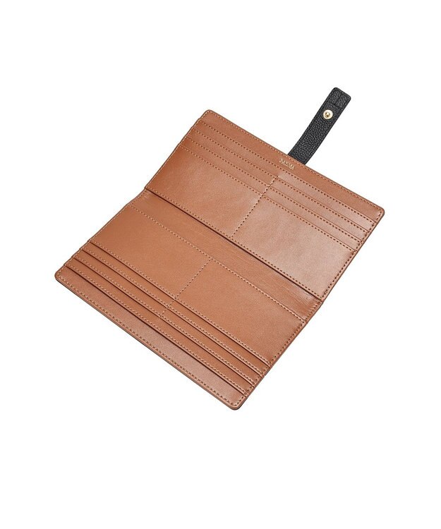 style code 【PADMA/パドマ】ベルトデザイン　シュリンクレザー薄マチ長財布 ブラック×キャメル