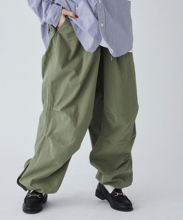 WEGO サイドスリットパラシュートパンツ カーキ