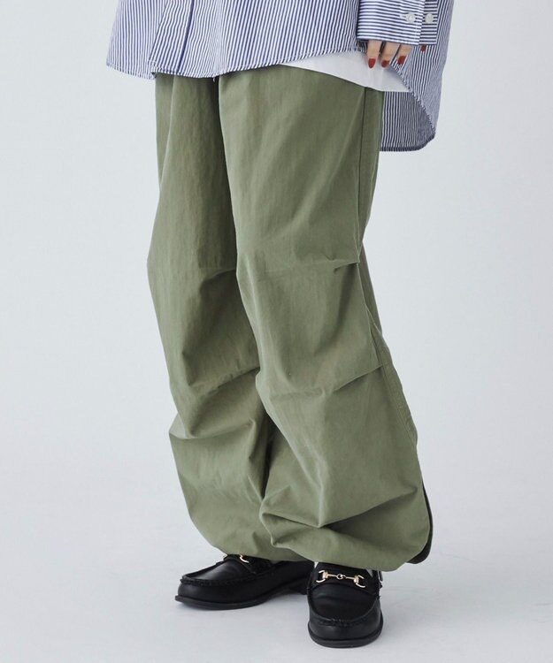 WEGO サイドスリットパラシュートパンツ カーキ